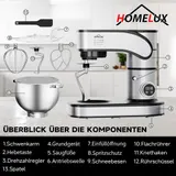 2500W Küchenmaschine 12L Edelstahl Schüssel XXL Knetmaschine Rührmaschine Timer – Bild 2