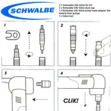 Schwalbe Fahrrad Clik Valve SCV System (SV) Französisch Set (2St) + Adapter AV – Bild 2