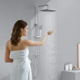 Edelstahl Duschset Duschsystem Duscharmatur Regendusche Handbrause Duschbrause – Bild 1