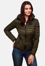 Marikoo Samtpfote Damen Jacke Steppjacke Frühling Übergangsjacke gesteppt Kapuze – Bild 17
