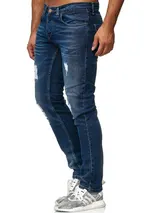TAZZIO Jeans Slim Fit Herren Jeanshose Stretch Designer Hose Destroyed Denim – Bild 2