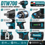 Makita DTW700Z Akku-Schlagschrauber 18V 700Nm 1/2" Brushless XPT - Neu OVP – Bild 6