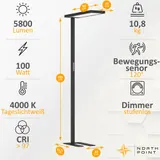 LED Stehlampe Bürolampe 100W Bewegungsmelder 5800lm Tageslichtweiß dimmbar Timer – Bild 3