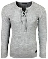 Herren Pullover Slim Fit Rundhals Strick-Pullover Longsleeve in Feinstrick B-132 – Bild 2