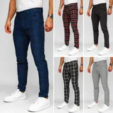 Chinohose Hose Freizeithose Chino Kariert Motiv Classic Herren Mix BOLF Casual – Bild 2
