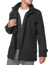 Indicode Herren Kurzmantel Brandon-Herrenmantel Wollmantel Parka Stehkragen – Bild 3