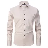 Stretch Hemd Herren Langarm Businesshemd Slim fit Hemden Kentkragen Freizeithemd – Bild 6