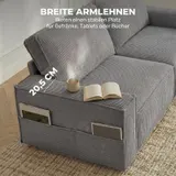 HOMCOM 3-Sitzer Sofa, 217 cm Couch mit Breiten Armlehnen, 2 Kissen, Cord-Optik – Bild 6