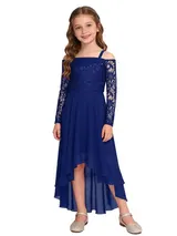 Mädchen Festlich Kleid für Prinzessin Spitze Kleider Hochzeit Blumenmädchenkleid – Bild 2