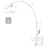 Bogenlampe Solva 3409ZW – schwarze Stehlampe ohne Schirm mit E27 Fassung – Bild 3