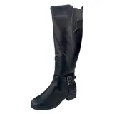 Damen Stiefel Boots Winterstiefel Gefüttert Blockabsatz Profilsohle Leder-Optik – Bild 8