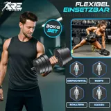RE:SPORT® 2er Hantel Set Kurzhanteln Hanteln verstellbar Krafttraining Fitness – Bild 6