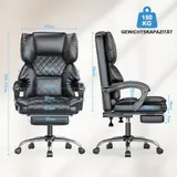 Massage Heizfunktion Bürostuhl mit Fußstütze Ergonomischer Chefsessel mit Liegef – Bild 3