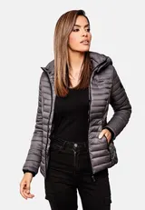 Marikoo Samtpfote Damen Jacke Steppjacke Frühling Übergangsjacke gesteppt Kapuze – Bild 10