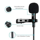 USB-C Lavalier Mikrofon 1,5m Clip-On Kondensator für Handy Laptop PC – Bild 2