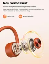 Kimhost Knochenschall Kopfhörer Bluetooth 32GB MP3 Wasserdicht Schwimmkopfhörer – Bild 4