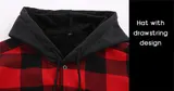 Herren Holzfäller Hemd Kariert Winter Hemd Jacke gefüttert Hoodie Arbeitsjacke – Bild 6