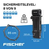 Faltschloss mit Halterung FISCHER Länge 85 cm Fahrradschloss Schlüssel schwarz – Bild 2