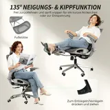 Ergonomischer Bürostuhl mit Fußstütze für Homeoffice, Hoher Mesh-Rücken, Grau – Bild 9