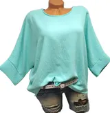 Italy Shirt Tunika Bluse mit Kette oversize Oberteil Neu DamenMode 44 46 48  #16 – Bild 8