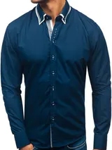 Freizeithemd Herrenhemd Langarm Casual Slim Fit Herren Mix BOLF 2B2 Classic – Bild 1