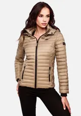 Marikoo Samtpfote Damen Jacke Steppjacke Frühling Übergangsjacke gesteppt Kapuze – Bild 8