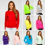 Sweatshirt Langarmshirt Pullover Pulli Unifarben Classic Sport Damen BOLF Basic – Bild 2