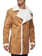 Indicode Herren Mantel Barlow-Kurzmantel Herrenjacke Parka Stehkragen Teddyfell – Bild 4