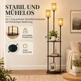Stehlampe Wohnzimmer mit 3 Ablagen, 3-Flammige Stehleuchte mit E27-Fassung – Bild 7