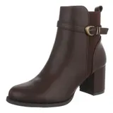 Damen Stiefeletten mit Reißverschluss Ital-Design 6689 in Braun – Bild 7