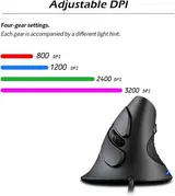 Gaming Maus vertikale 6 Tasten 3200DPI MSDS USB Gamer Mouse 7 Farbe PC Computer – Bild 4