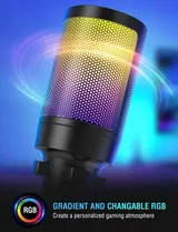 FIFINE USB Mikrofon RGB Kondensator Gaming Mikrofone PC mit Stummschalttaste – Bild 7