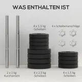 Kurzhantel Set 25KG Hantelset mit Hantelscheiben für Zuhause Stahl Refurbished – Bild 7