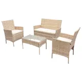 Gartenlounge 4-tlg Gartenmöbel Set Sitzgruppe Polyrattan Farbwahl SVITA BROOKLYN – Bild 4