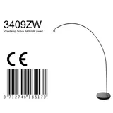 Bogenlampe Solva 3409ZW – schwarze Stehlampe ohne Schirm mit E27 Fassung – Bild 5