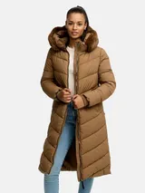 Tazzio Damen Wintermantel - Winter Mantel mit Kapuze, Chevron-Steppmantel – Bild 1