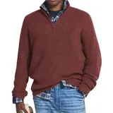Herren Strickpullover Warm Pullover Sweater Half Zip-Herrenpullover Stehkragen – Bild 3