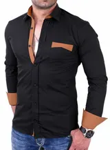 Hemd Herren Slim Fit Business Freizeit Hochzeit Shirt Hemden Langarm RS-7205 – Bild 5
