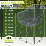 tillvex® Gartenstühle Wetterfest Gartensessel Set Gartenstuhl Gartenmöbel Balkon – Bild 2