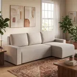 Ecksofa mit Schlaffunktion L-Form 3-Sitzer Sofa mit Umkehrbarer Chaiselongue – Bild 3