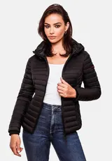 Marikoo Samtpfote Damen Jacke Steppjacke Frühling Übergangsjacke gesteppt Kapuze – Bild 14
