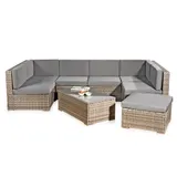 XXL Rattanmöbel Gartenset Polyrattan Lounge Gartenmöbel Sitzgruppe Schwarz Braun – Bild 13