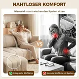HOMCOM Ecksofa, 3 Sitzer Couch mit umkehrbarer Chaiselongue, Kissen, Sofa in L-Form, Gepolstert Eckcouch mit Leinen-Optik für Wohnzimmer, Schlafzimmer 242 x 156 x 87 cm, Beige   Aosom – Bild 6