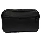 XL echt Leder Doppelkammer Handgelenktasche Herrentasche Tasche Schwarz – Bild 6