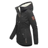 Marikoo Damen Herbst Winter Jacke Teddyfell gefüttert Winterjacke Kapuze B802 – Bild 6