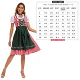 Damen Dirndl Trachtenkleid Oktoberfest Festkleid Kleid Karneval Kostüm DE – Bild 5