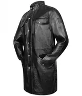 Leder Mantel Herren Lang Schwarz Echtleder Herrenmantel H-343 Rock Creek NEU – Bild 4