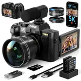 5K 48MP Digitalkamera Anfänger Fotokamera Autofokus 16X Zoom Kompakt Mit 32GB – Bild 1