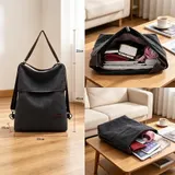 Damen Rucksack Canvas Handtasche Umhängetasche Schultertasche Vintage – Bild 3