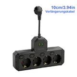 4 Fach EU Steckdose Mehrfachstecker Steckdosenleiste Adapter Mit USB DHL 2-3Tage – Bild 3